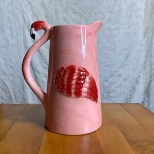 Pink Flamingo Ceramic Pitcher Large Novelty Barware Kitchenware
